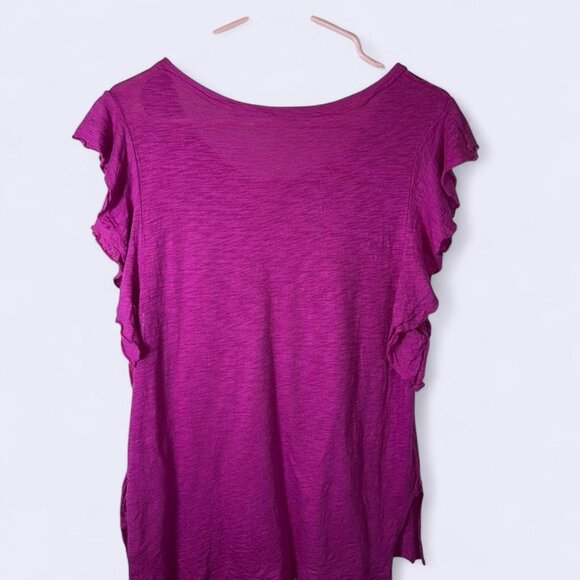 We the Free by Free people Ruffle Sleeve Tee - XS Magenta - Picture 3 of 4